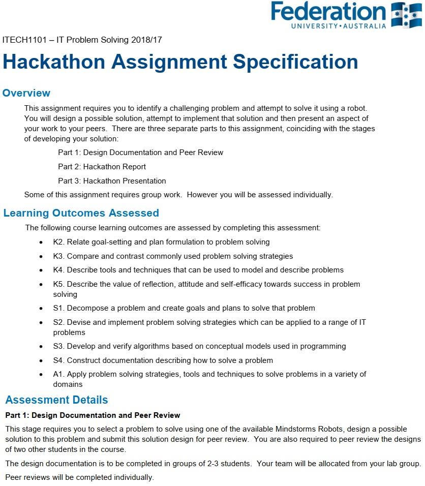 ITECH1101 IT Problem Solving Assignment Help, Hire IT Tutors
